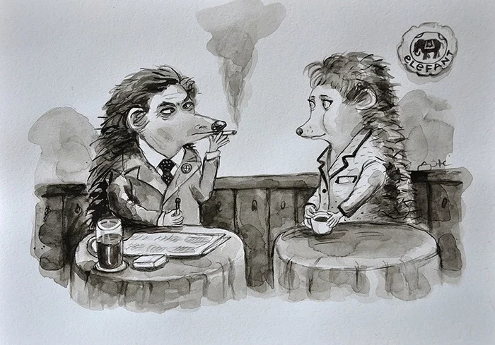 Кино для ёжиков, ч.3 Арт, Рисунок, Ёжик, Советское кино, Анжела Джерих, Длиннопост