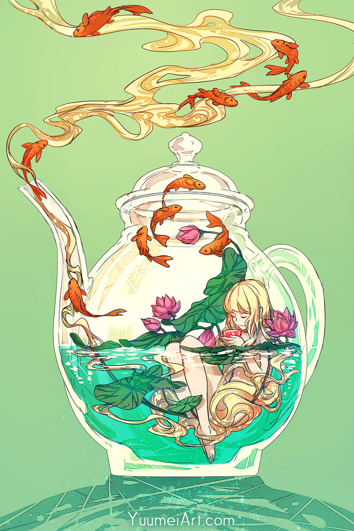 Terrarium Life:Tea and Lotus , , , , , , Yuumei