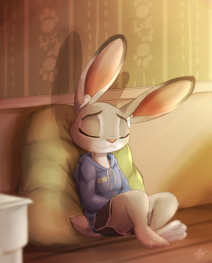 Bunny - Zootopia, Judy hopps, Headphones, Dream, Milota, Art, Louart