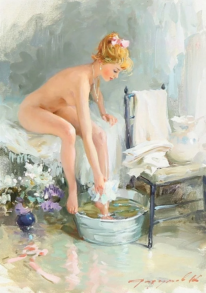 The charm of femininity - NSFW, Realism, Art, Art, Hand-drawn erotica, Erotic, Longpost, Konstantin Razumov