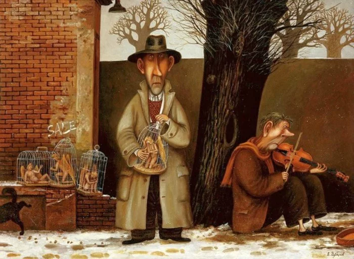 Musician - My, Author's story, Valentin Gubarev, Painting, Old