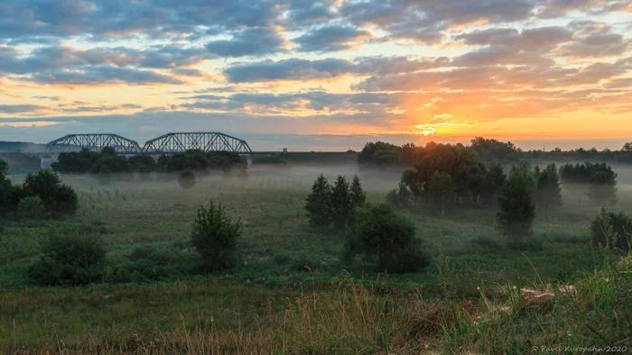 Misty dawn - My, The photo, Sunset, Fog, Canon, Sigma 17-50, Mogilev