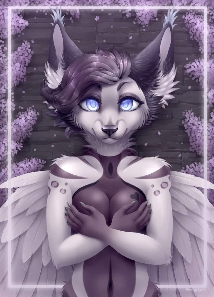 Lilac fox - Моё, Furry Art, Bloominglynx, Антро, Фурри