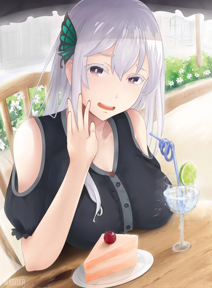 Casual girl - Echidna, Re: Zero Kara, Anime art, Anime