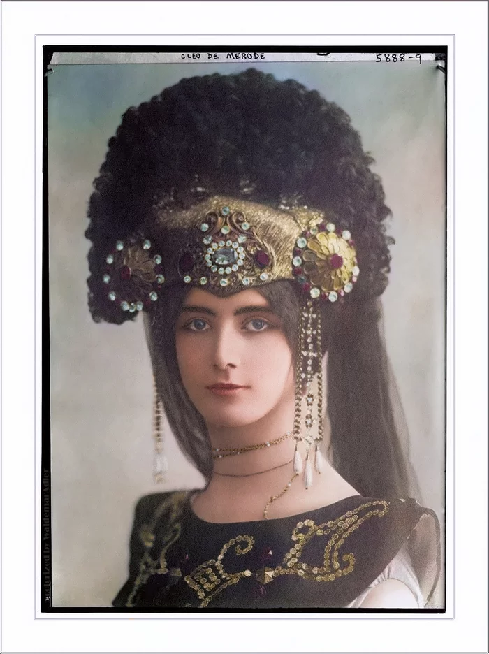 Gorgeous Cleo de Merode - My, Colorization, Old photo, Story, beauty, Cleo de Merode, Longpost