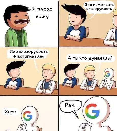 Один ответ на все вопросы - Google, Вопрос, Комиксы, Диагноз