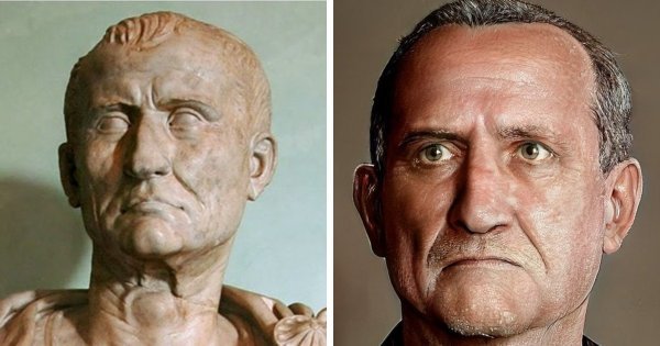 Ave, Caesar, morituri te salutant - The emperor, Ancient Rome, Appearance, Нейронные сети, Photoshop, Bust, Longpost, Reconstruction of appearance