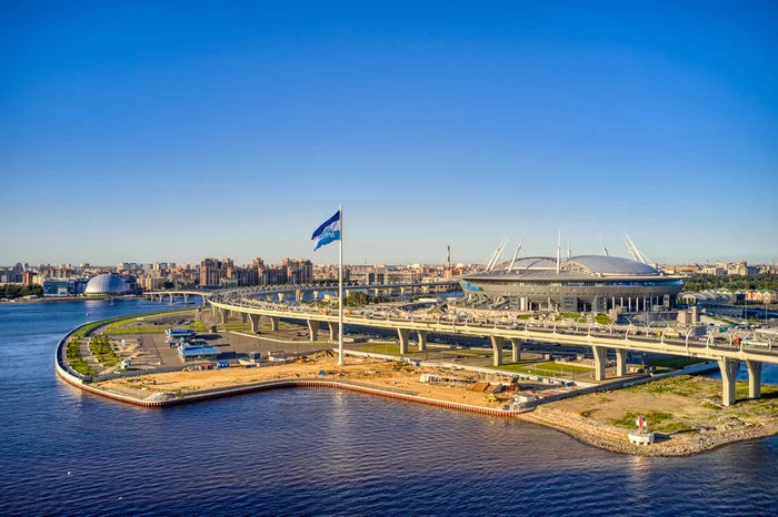 Just a very large flag on a very large flagpole. - My, Flag, Zenith, Saint Petersburg, Record