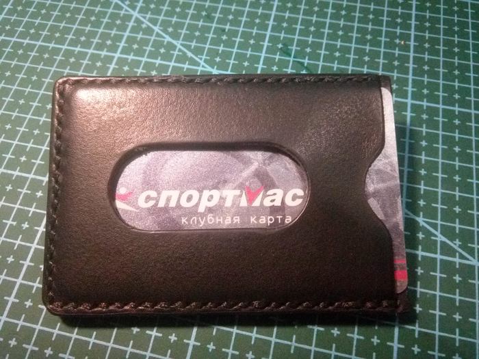 Card holder, first product - My, Leather, Needlework without process, With your own hands, Leather craft, Longpost, Needlework, Leather products