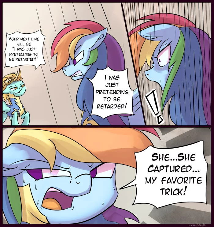 Rainbow Dash vs Pillar Wonderbolts - My little pony, Rainbow dash, Lightning dust, Kanashiipanda, JoJo Reference