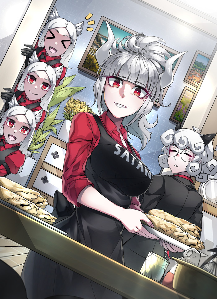 Morning Helltaker, Pandemonica, , , Anime Art, Animal Ears, 
