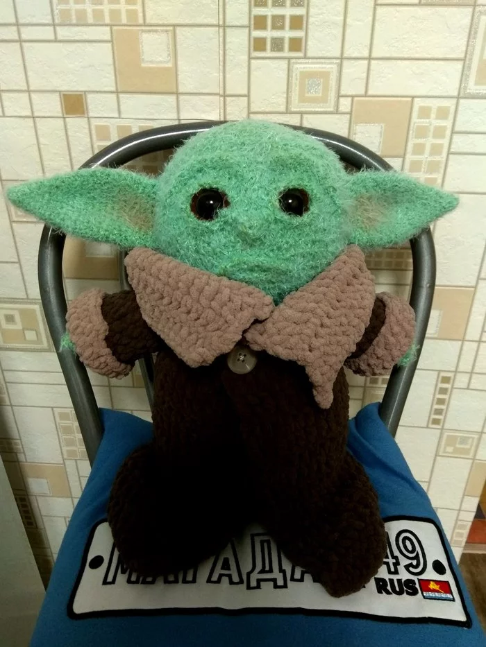 Baby Yoda - My, Knitted toys, Crochet, Needlework without process, Yoda, Friday tag is mine, Longpost, Grogu