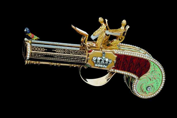 Singing pistols, Frres Rochat, Switzerland, around 1820 - Jewelcrafting, 19th century, Gold, Art