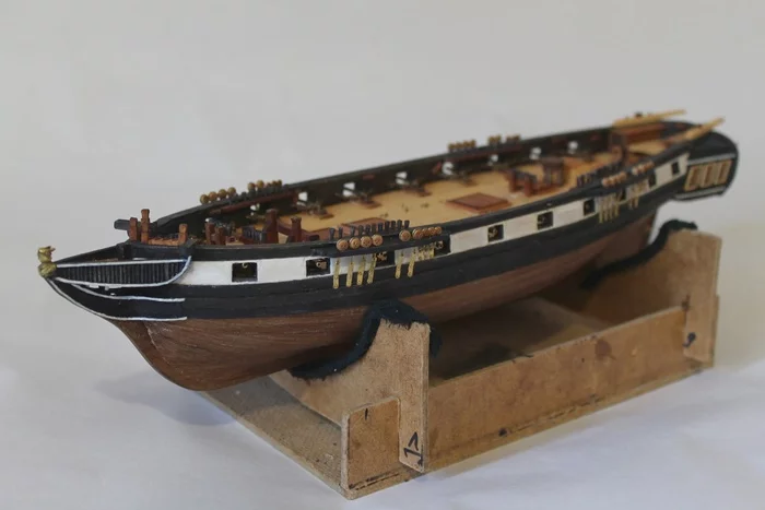 Model of the brig Mercury. Subtotals - My, Sailboat, Scale model, Ship, Brig, Longpost