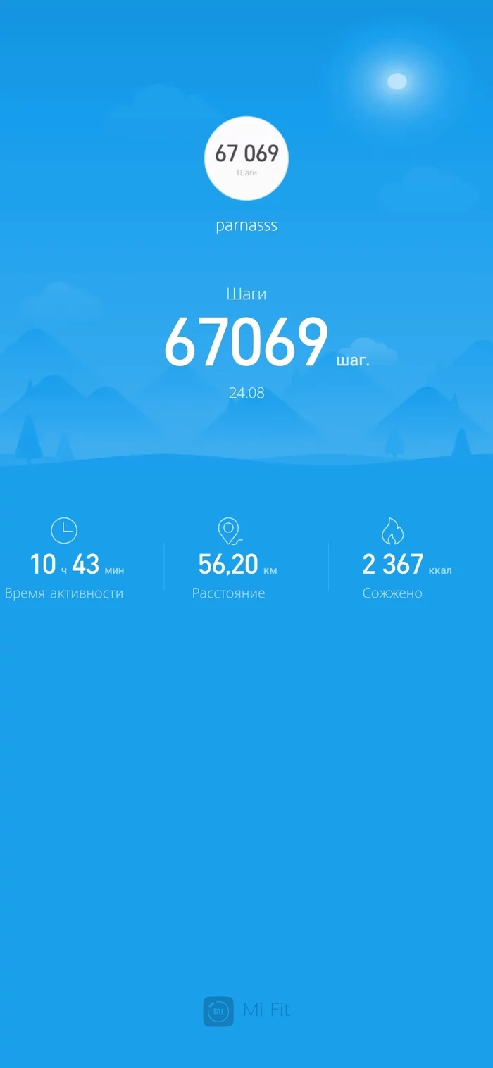 Steps per day - My, Mi Fit, Mi band, Steps, Pedometer, Hike, Longpost