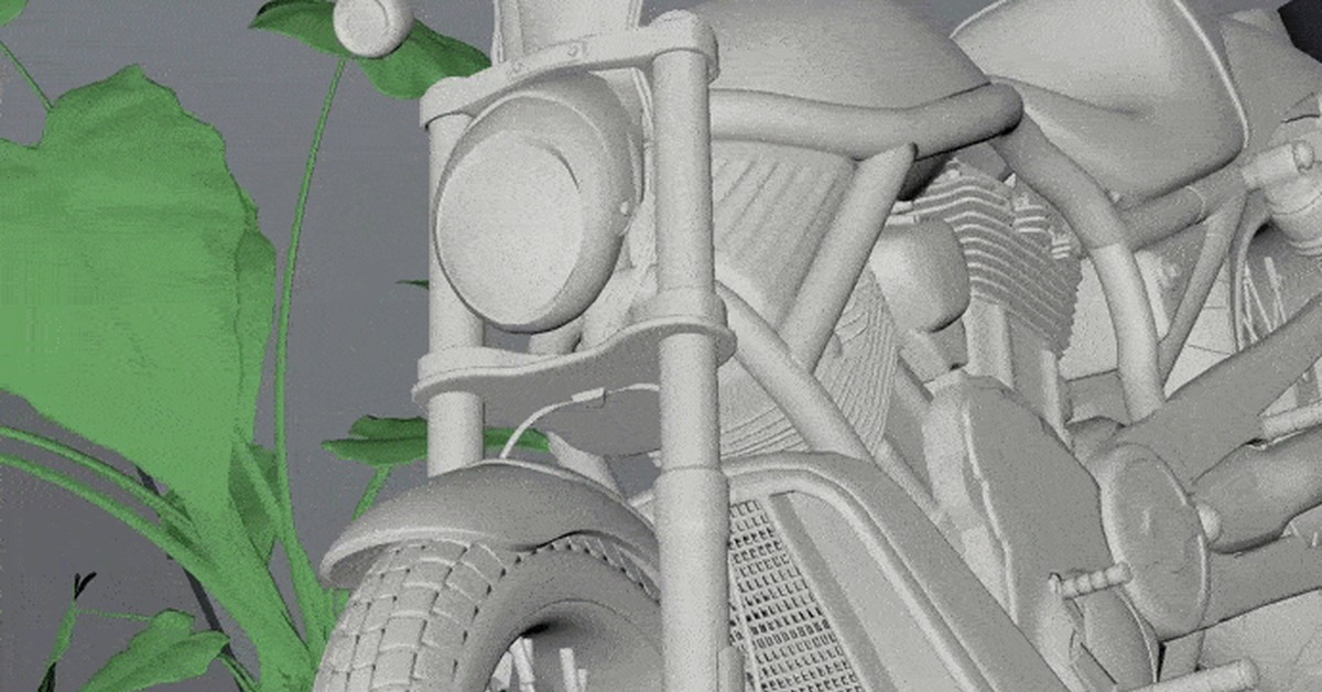 How I work on 3D animation Harley Davidson - My, Motorcycles, Moto, Harley-davidson, 3D modeling, Animation, 3D animation, Road, Motorcyclists, Engine, Design, Designer, Video editing, Installation, GIF, Longpost