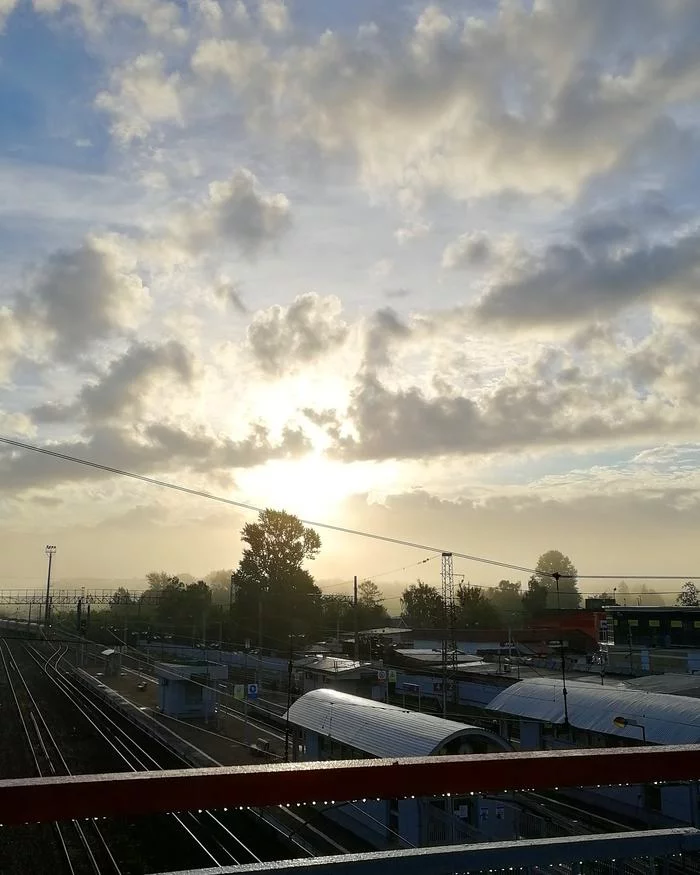 Good morning - My, Photo on sneaker, Morning, Railway