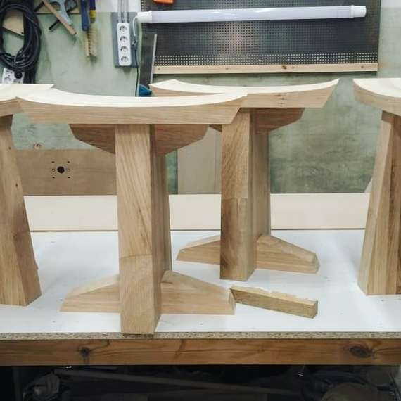 Japanese style stools - My, Woodworking, Carpenter, Stool, Furniture, Solid wood furniture, Japanese style, Video, Longpost