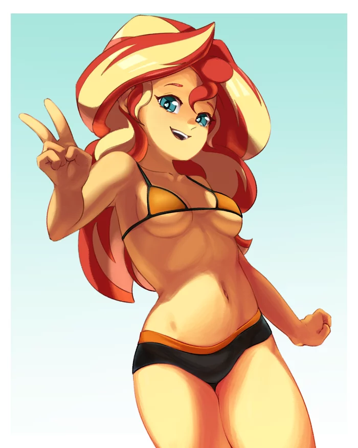 Закатя - NSFW, My Little Pony, Equestria Girls, Sunset Shimmer, Rockset, MLP Edge