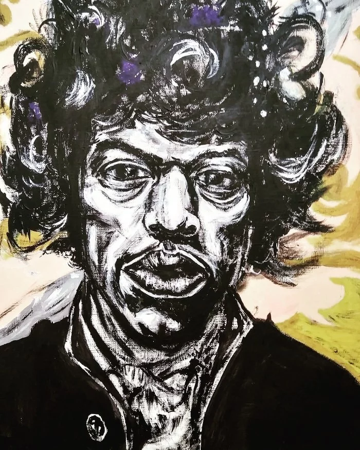 Jimmy Hendrix, painting, acrylic - My, Woodstock, Guitar, 60th, Rock'n'roll, Acrylic, Painting