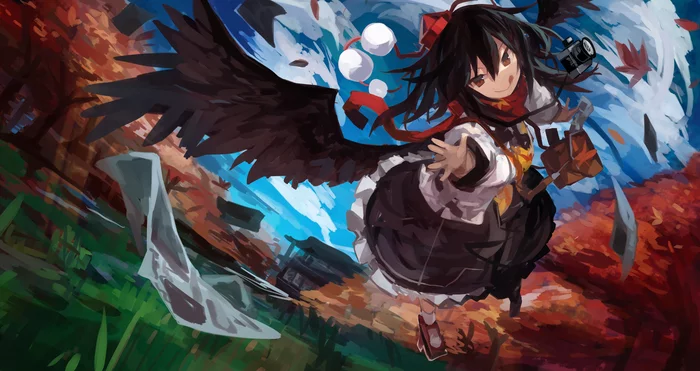 Touhou Lost Word - Touhou, Shameimaru Aya, Anime Art, Аниме, Kaamin