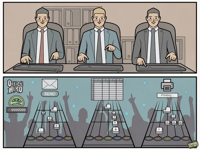 Office Hero - Моё, Gudim, Комиксы, Офис, Игры