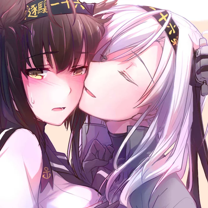 Sisters - Kantai collection, Hatsuzuki, Suzutsuki, Anime, Anime art, Yuri