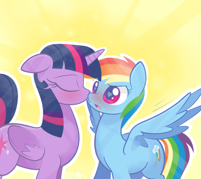Kiss the Rainbow My Little Pony, Twilight Sparkle, Rainbow Dash, MLP Lesbian, 