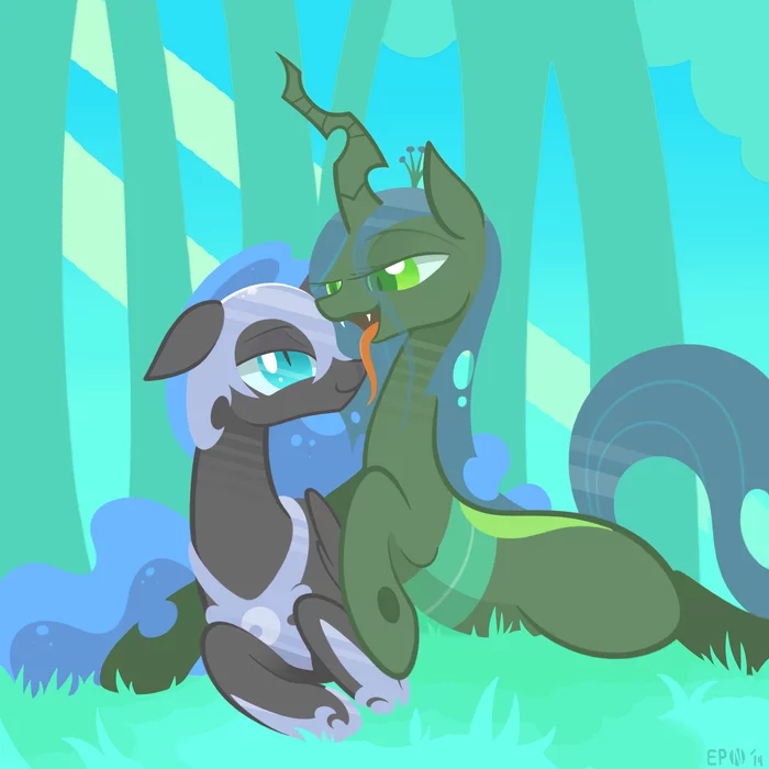 Королевские посиделки :3 - My Little Pony, Queen Chrysalis, Nightmare Moon, MLP Lesbian, Шиппинг