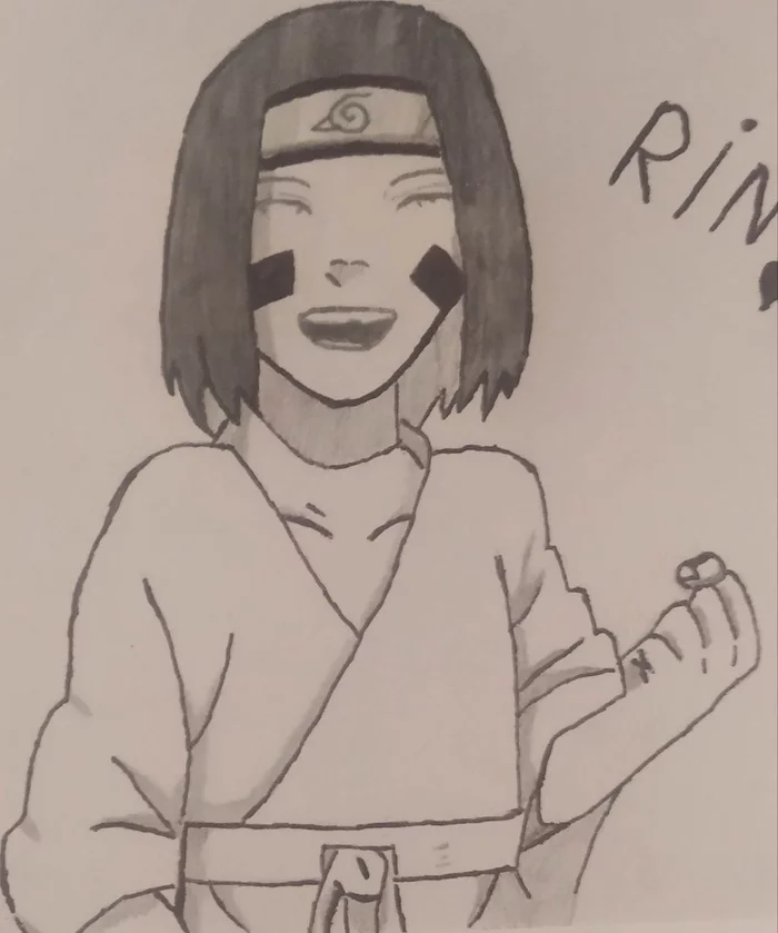 Here comes Rin from Naruto - My, Anime, Naruto, Drawing, Rin