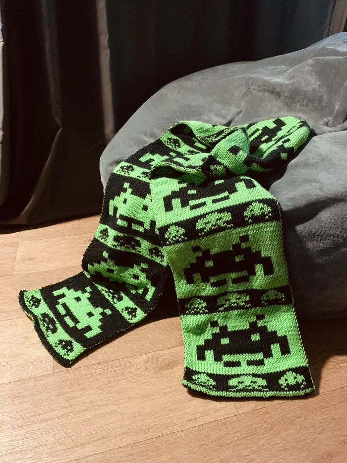 Space Invaders - My, Space Invaders, Knitting, Longpost