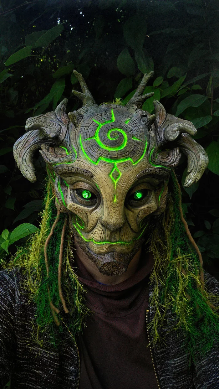 Tree Faun Mask - My, With your own hands, Mask, Masquerade, Fantasy, Halloween costume, Cosplay, Faun, Sculpture, Plasticine, Plastic, Casting, Fantasy, Longpost, Needlework without process