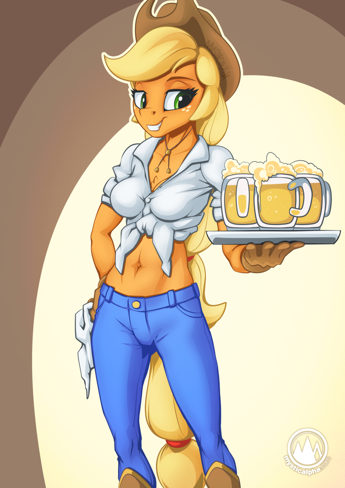 Applejack Waitress My Little Pony, Applejack, , Mysticalpha