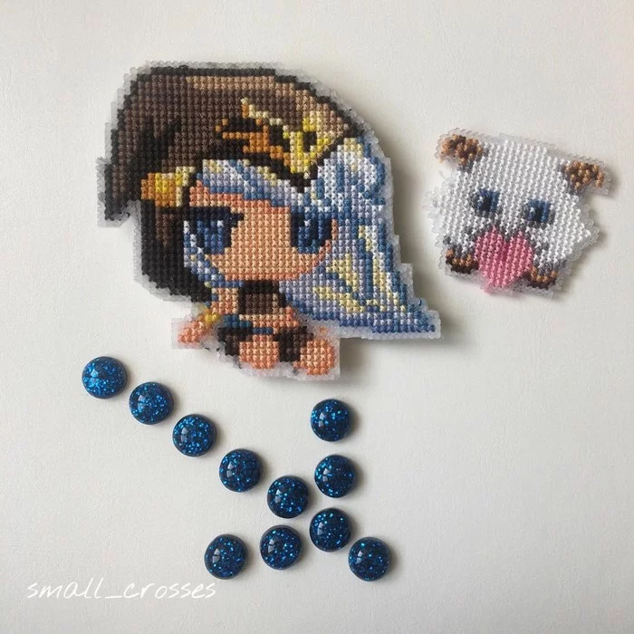 Embroidery Ashe - My, League of legends, Cross-stitch