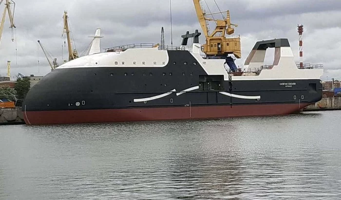 The innovative trawler Captain Sokolov was launched at the Severnaya Verf shipyard - Russia, Trawler, Fleet, Vessel, Shipbuilding, Economy, launching