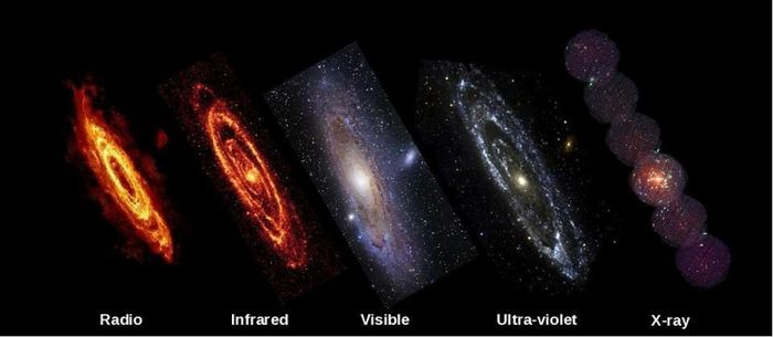 Images of the Andromeda Galaxy in different wavelengths of the electromagnetic spectrum - Andromeda, Space, Galaxy, Radio waves, Ultraviolet, Black hole, Infrared shooting