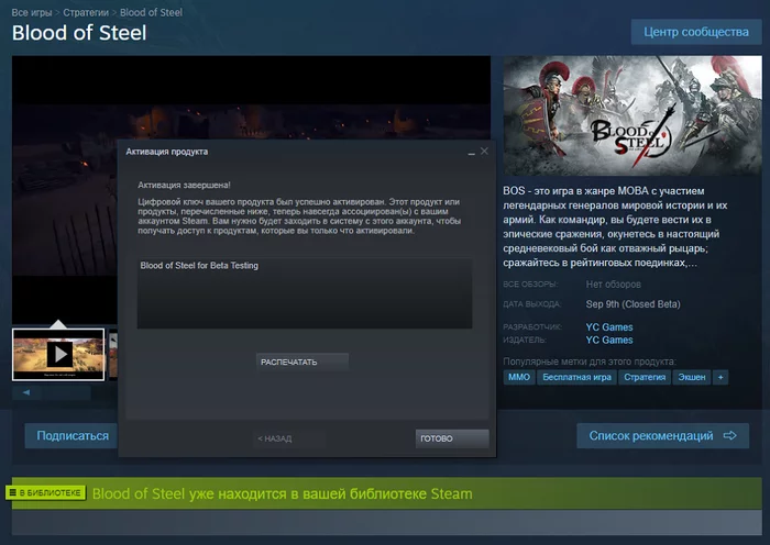 [Steam-beta] Blood of Steel - Computer games, Beta, Beta key, Steam keys, Steam, Skins, Freebie, Longpost