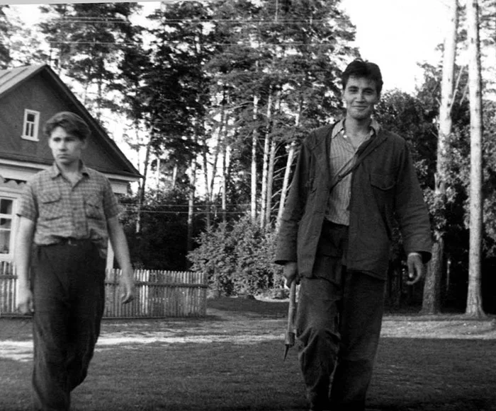Students of the Faculty of Geography of Moscow State University Igor Kuzmin and Nikolai Drozdov on an expedition, 1958, USSR - Old photo, Nikolay Drozdov, 1958, the USSR, Students, Celebrities