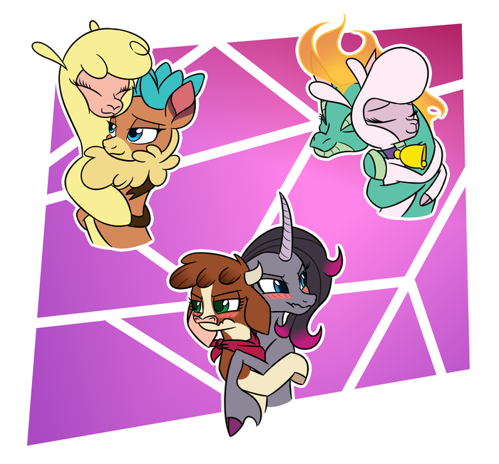 Them's Cuddlin' Herds My Little Pony, Thems Fightin Herds, Oleander (TFH), Redahfuhrerking, Pom Lamb (TFH), Arizona Cow (TFH), Tianhuo (TFH), Paprika Paca (TFH), Velvet Reindeer (TFH)