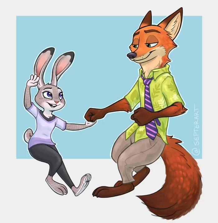 Dance - Zootopia, Nick and Judy, Nick wilde, Judy hopps, Dancing, Art