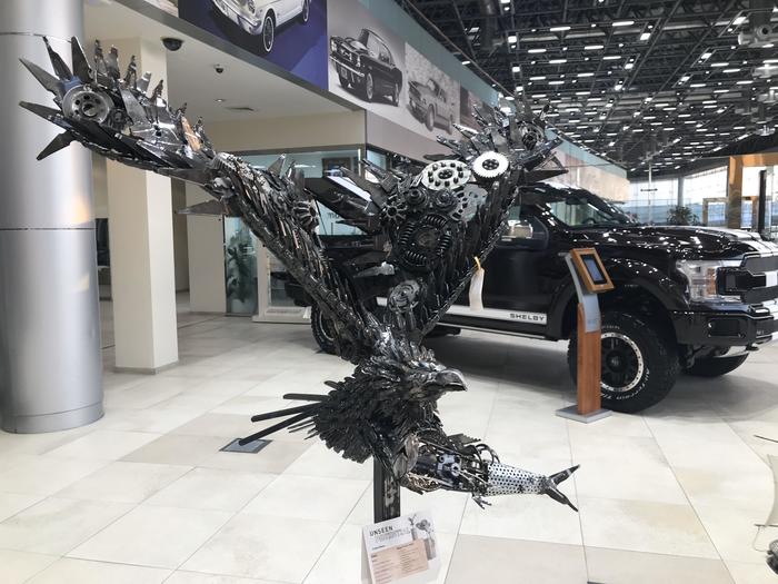 beauty in metal - Auto show, Birds, A fish, Sculpture, Scrap metal, Spare parts