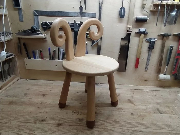 Lamb chair - My, Tree, Carpenter, Woodworking, Needlework with process, Workshop, High chair, CNC, Rotary axis, With your own hands, Longpost