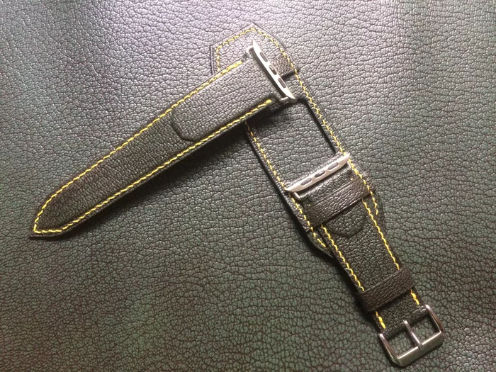 Just a strap for Apple Watch - My, With your own hands, Handmade, Leather, Leather products, Longpost, Needlework without process