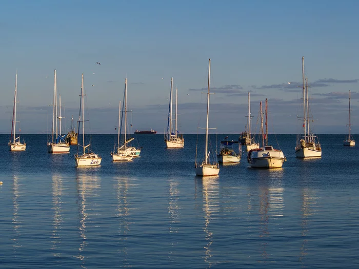 And boats on the water like sunspots - My, Evpatoria, Yacht, Black Sea