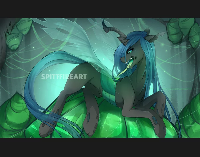 Понижук - My Little Pony, Queen Chrysalis, Spittfireart