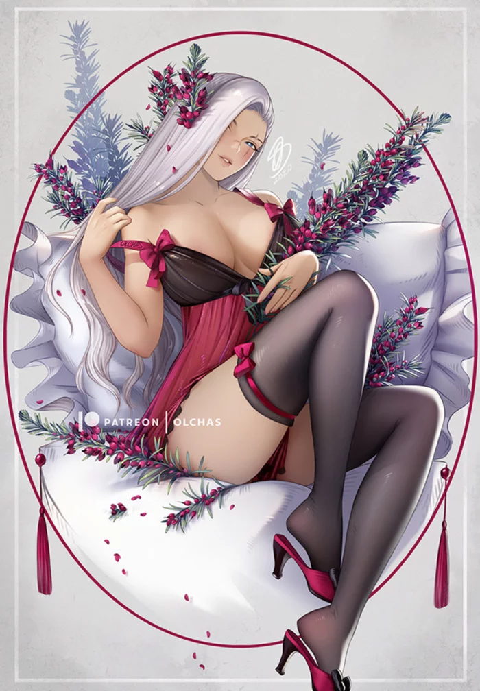 heilog - NSFW, Art, Original character, Erotic, Girls, Stockings, Peignoir, Olchas