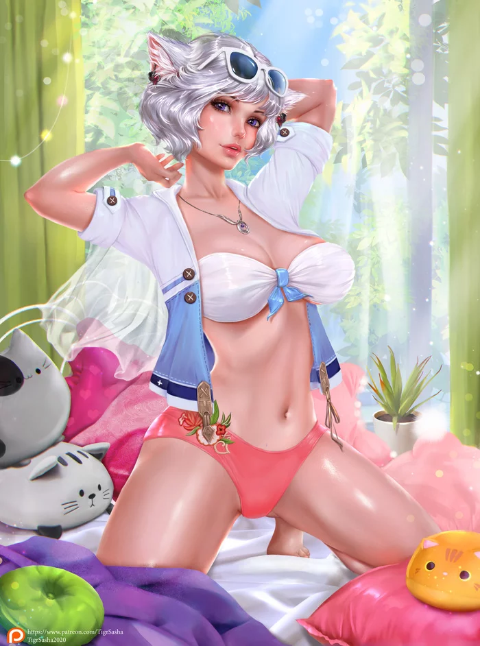 Miqo'te - NSFW, Art, Games, Girls, Miqote, Final fantasy xiv, Tigrsasha