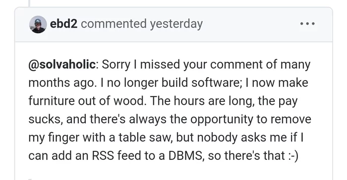 Answer to a long-standing Github question - Comments, Screenshot, IT humor, Humor, Programming, Development of, Work, Changed jobs, Github, Translation, Translated by myself, New job
