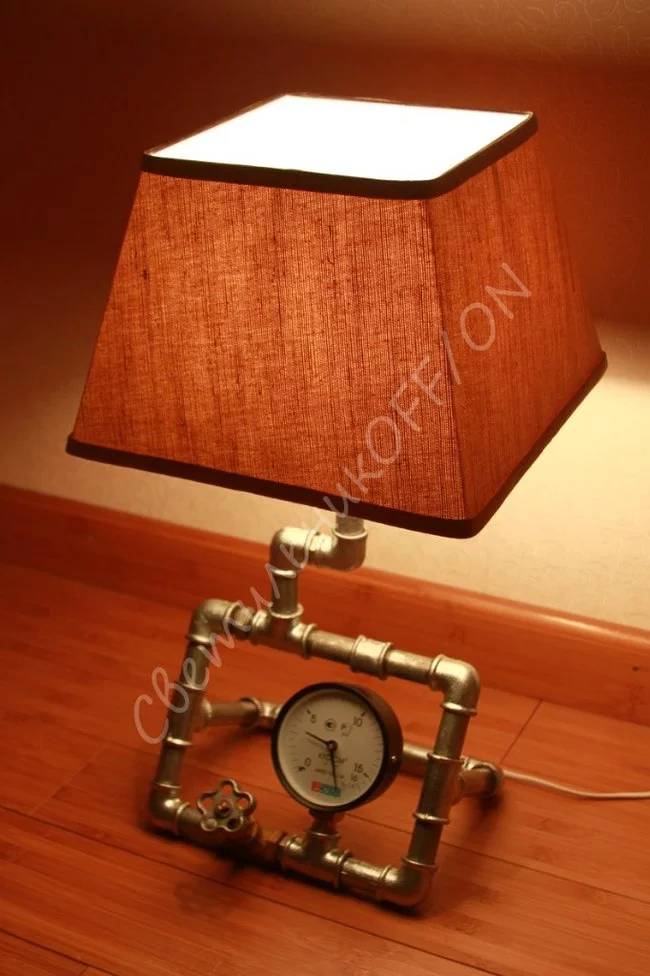Desk lamp - My, With your own hands, Desk lamp, Loft, Longpost, Needlework without process