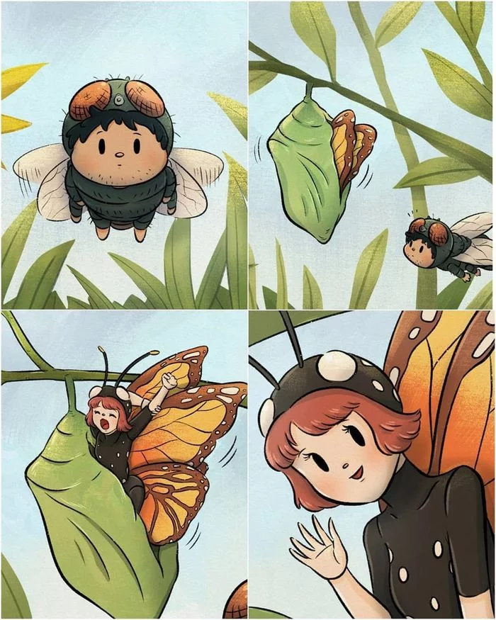 We simply choose what is best for ourselves - Comics, Images, With meaning, Муха, Butterfly, Longpost